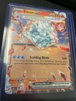 Pokemon TCG Eiscue EX Double Rare Holo 42/197 from OBSIDIAN FLAMES Set, NM! - Image 1