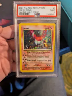 Pokemon Neo Revelation 7/64 Ho-Oh Double Holo Error PSA 2 POP 15 Vintage TCG - Image 1