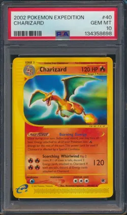 2002 Pokemon Expedition Charizard #40 PSA 10 Gem Mint - Image 1