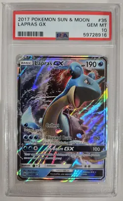 2017 POKEMON SUN & MOON #35 LAPRAS GX PSA 10 - Image 1