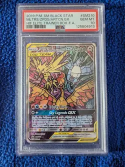 2019 POKEMON SM BLACK STAR PROMO FULL ART/MOLTRES & ZAPDOS & ARTICUNO GX PSA 10 - Image 1