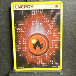 Pokemon Fire Energy EX Emerald Reverse Holo Rare 102/106 2005 Monster SWIRL MP - Image 1