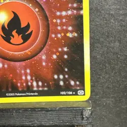 Pokemon Fire Energy EX Emerald Reverse Holo Rare 102/106 2005 Monster SWIRL MP - Image 4