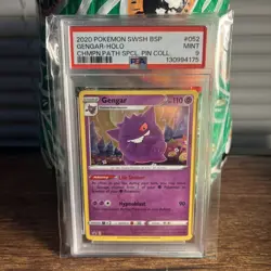 Pokemon Gengar Champion's Path Special Pin Coll. Holo Promo SWSH052 PSA 9 Mint - Image 1