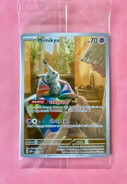 SEALED Pokemon Mimikyu SVP 075 Paldean Fates Full Art Holo Black Star Promo NM - Image 1