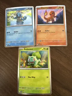 Pokemon Charmander Squirtle Bulbasaur SVP 046 047 048 151 Cosmos Holo Promo Set - Image 1