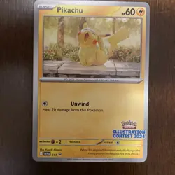 Pokemon Pikachu 214 Black Star Promo Illustration Contest 2024Stamped - Image 1