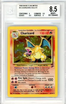 Pokemon 2000 Charizard Base Set 2 Unlimited Holo BGS 8.5 Read Description 🔥 - Image 1