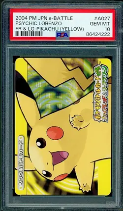 PSA 10 Pikachu Yellow Psychic Lorenzo #A027 Japanese e-BATTLE FR LG Pokemon - Image 1
