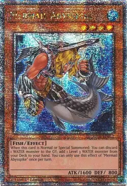 YuGiOh! Mermail Abysspike RA04-EN012 Quarter Century Secret Rare - Near Mint - Image 1