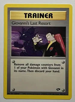 Giovanni’s Last Resort 105/132 (LP) Rare Gym Heroes 2002 WOTC Pokemon Card - Image 1