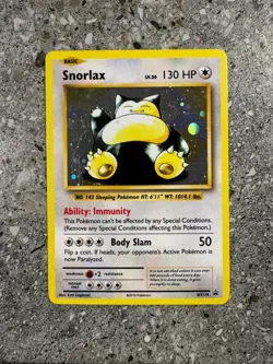Pokemon TCG Cards Snorlax XY179 Black Star Promo Holo LP - Image 1