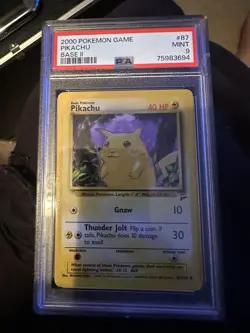 Pokemon Pikachu Card 87/130 Common Base II PSA 9 75983694 - Image 1