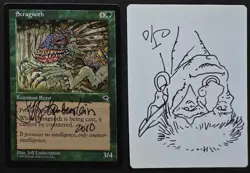 SKETCHED MtG Magic _ Jeff Laubenstein _ Tempest Artist Proof _ SCRAGNOTH _ 1/50! - Image 1