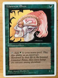 Llanowar Elves English Alternate 4th Edition 4ED mtg EX+ - Image 1