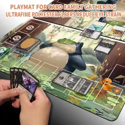 NEW Pokemon Snorlax Playmat with Card Zones Free Bag Rubber Game Playmat of TCG - Image 5