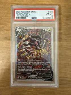 2022 POKEMON SWORD & SHIELDLOST ORIGIN #186 FULL ART/GIRATINA V PSA 8 - Image 1