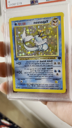 1999 Pokemon Jungle 12/64 Vaporeon Holo 1st Edition PSA 8 NM - MT Pack Fresh - Image 2
