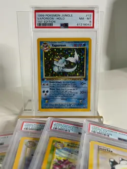 1999 Pokemon Jungle 12/64 Vaporeon Holo 1st Edition PSA 8 NM - MT Pack Fresh - Image 5