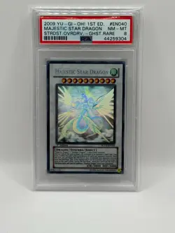Yu-Gi-Oh! Majestic Star Dragon 1st Edition Ghost Rare SOVR-EN040 PSA 8 NM-MT - Image 1