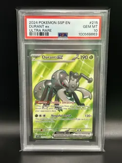 2024 Pokemon Surging Sparks Durant EX #215 Ultra Rare PSA 10 Card GEM MINT - Image 1