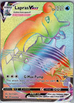 Lapras VMAX (Secret) 203/202 SWSH01: Sword & Shield Base Set - Pokemon Card - NM - Image 1