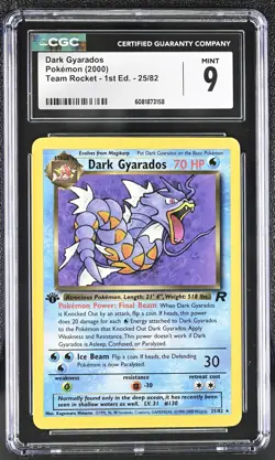 CGC 9 MINT Dark Gyarados Team Rocket 1st Edition 25/82 Pokemon Card - Image 1