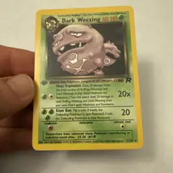 Pokemon Dark Weezing 1st Edition non-holo Rare Card 14/82 WOTC Vintage - Image 1