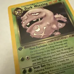 Pokemon Dark Weezing 1st Edition non-holo Rare Card 14/82 WOTC Vintage - Image 3
