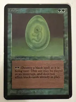 Magic the Gathering MTG Alpha Lifeforce LP- (Beta Bob) - Image 1