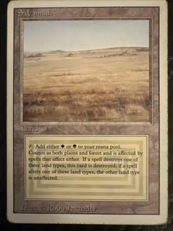 Savannah MTG Magic the Gathering Revised Edition Rare Dual Land MP - Image 1