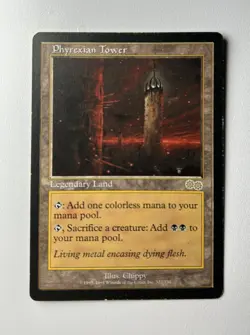 Phyrexian Tower - Urza’s Saga (1998) - Rare - EN - (Moderate Play) - Image 1
