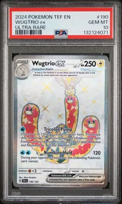 2024 POKEMON TEF EN-TEMPORAL FORCES ULTRA RARE #190 WUGTRIO EX PSA 10⚡ - Image 1