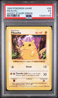 Ghost Stamp Error Pikachu 58 PSA 5 CS001-130881449 - Image 1