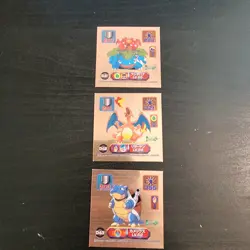 CHARIZARD, BLASTOISE & VENUSAUR - 1998 Pocket Monsters Amada Super DX Stickers - Image 2