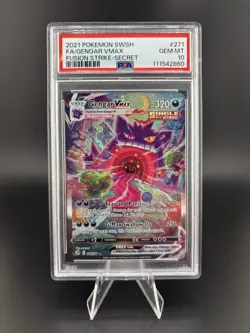 Pokemon Gengar VMAX Fusion Strike Secret Rare Full Alt Art #271 PSA 10 Gem Mint - Image 1