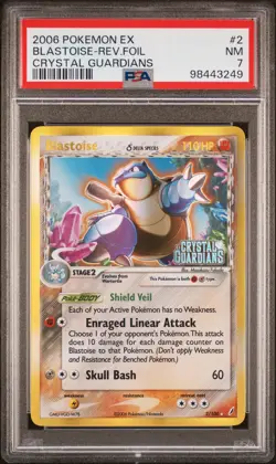 Blastoise Reverse Holo Crystal Guardians PSA 7 Pokemon Ex Crystal Guardians #2 - Image 1