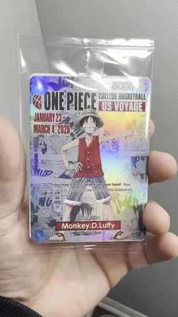 One Piece Monkey D. Luffy College Basketball US Voyage Promo Card P-055 - Image 2