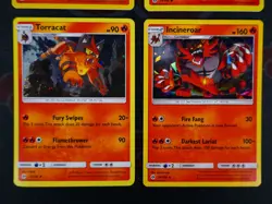 LP Pokemon LITTEN+TORRACAT+INCINEROAR Cosmos/Cracked-Ice/Web HOLO Card Sun Moon - Image 3