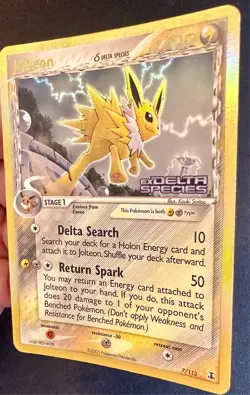Jolteon 7/113 2005 EX Delta Species Pokemon Card TCG Reverse Holo Rare - Mp - Image 3