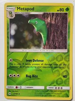 REVERSE HOLO Metapod 2/149 VLP - Yuka Morii Clay Forbidden Light Pokemon Card - Image 1