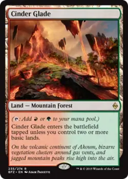MTG Cinder Glade - Foil, Battle For Zendikar, Moderately Played, English - Image 1