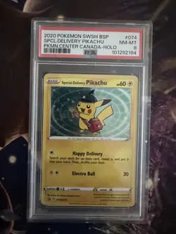 ▸ Special Delivery Pikachu | Pokemon Center Promo | Holo | SWSH074 | PSA 8 - Image 3