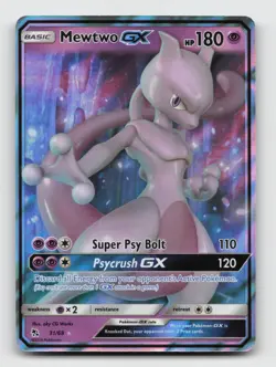 Pokemon - Mewtwo GX - 31/68 - Hidden Fates - Full Art Holo Ultra Rare - NM - Image 1