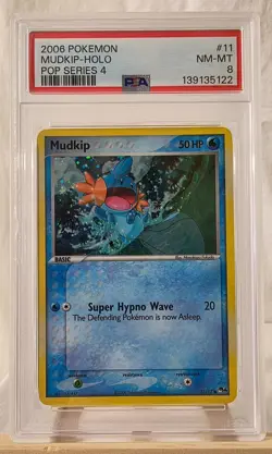 2006 Pokemon POP Series 4 Mudkip-Holo #11 PSA NM-MT 8 - Image 1