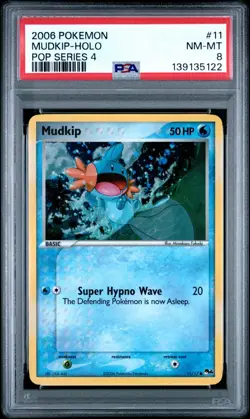 2006 Pokemon POP Series 4 Mudkip-Holo #11 PSA NM-MT 8 - Image 3