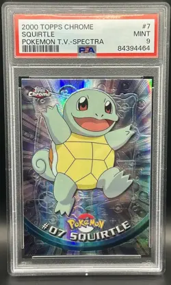 2000 Topps Chrome Squirtle Pokemon T.V. Spectra #7 PSA 9 MINT - POP 35! - Image 1