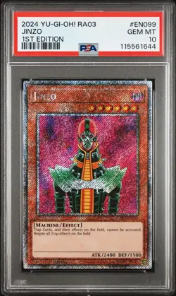 2024 Yu-Gi-Oh Jinzo RA03-EN099 Platinum Secret Rare PSA 10 (Aug 25) - Image 1