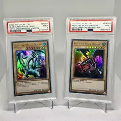 Yu-Gi-Oh! PSA Graded Lot - Blue-Eyes White Dragon & Red-Eyes Black Dragon LOB - Image 1