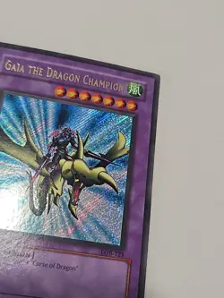 Yugioh Gaia the Dragon Champion LOB-125 Secret Rare Ultra Misprint VLP - Image 5
